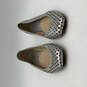 Womens Silver Leather Eyelet Square Toe Slip-On Ballet Flats Size 6 M image number 1