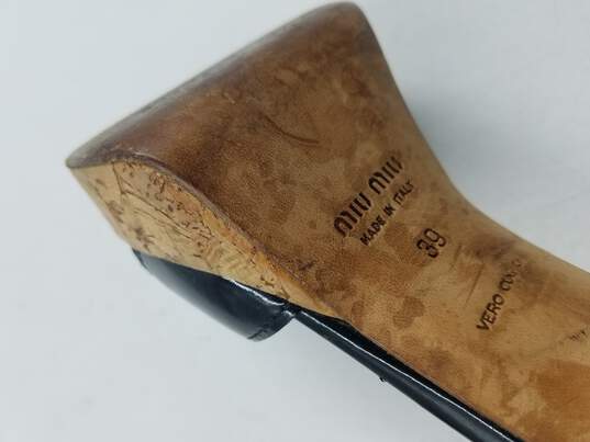 Miu Miu Black Patent Sandals Women's 9 | 39 image number 6