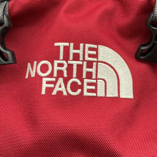 The North Face Unisex Sweeper Red Adjustable Padded Strap Zip Pockets Backpack image number 6
