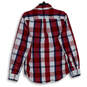Mens Multicolor Plaid Pocket Collared Long Sleeve Button-Up Shirt Size S image number 2
