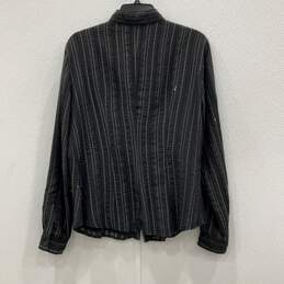 Armani Collezioni Womens Black Striped Long Sleeve Button-Up Shirt Size 12 W/COA alternative image