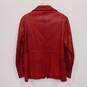 Excelled Collection Women's Red Leather Full-Zip Collared Jacket Size M image number 2