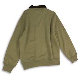 Nautica Mens Green Long Sleeve Quarter Zip Mock Neck Pullover Sweatshirt Size L alternative image