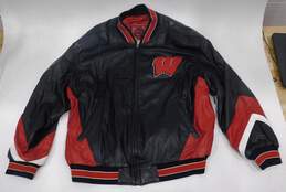 Vintage G III Global Leather Wisconsin Badgers Leather Bomber Jacket Sz Men's XL