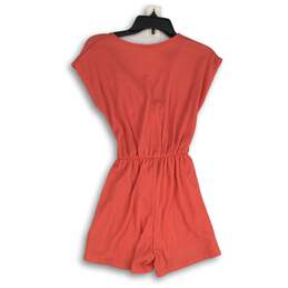 Caution To The Wind Womens Coral Sleeveless Tie Waist One Piece Romper Size S alternative image