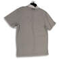 Mens White Striped Collared Short Sleeve Side Slit Polo Shirt Size Medium image number 2