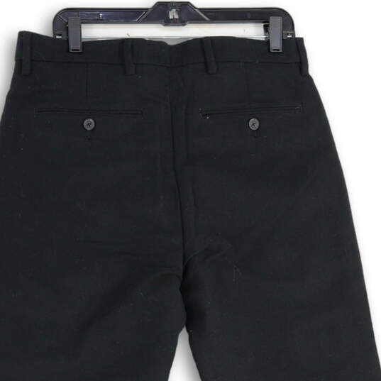 NWT Mens Black Flat Front Slash Pocket Straight Leg Dress Pants Size 34X31 image number 4