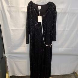 Seraphine Luxe Black Knot Front Sequin Maxi Dress NWT Women's Size 10