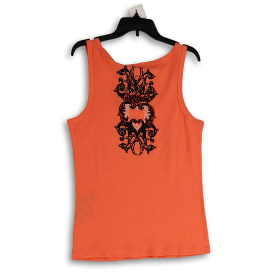 NWT Womens Orange Graphic Print Scoop Neck Sleeveless Tank Top Size 1W image number 2