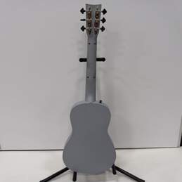 31" Gray/White/Yellow Hand Painted Acoustic Guitar alternative image