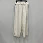 NWT Womens White Blue Flat Front Drawstring Wide Leg Trouser Pants Size XL image number 2