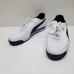 Mn Puma Roma Basic White Black Casual Sneakers Sz 14