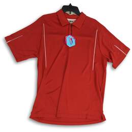 NWT Slazenger Mens Red Short Sleeve Spread Collar Golf Polo Shirt Size L