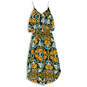 Womens Orange Green Leaf Print Spaghetti Strap High Low A-Line Dress Size 8 image number 2