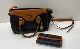 Vintage Dooney & Bourke Leather Top Zip Shoulder Satchel Bag