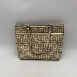 Coach Womens Gold Signature Print Inner Pockets Double Handle Tote Bag Purse alternative image