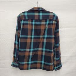 Patagonia MN's Organic Cotton Flannel Blue Green Plaid Shirt Size M alternative image