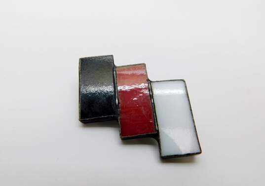 Artisan Mixed Metals & Glass Contemporary Brooches image number 4