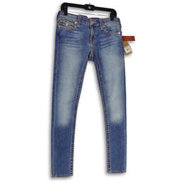 NWT Womens Blue Denim Stretch 5-Pocket Design Skinny Leg Jeans Size 30