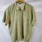 Patagonia Green Striped Zip Short Sleeve Men's Top Size L image number 1