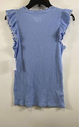 NWT Ann Taylor Loft Womens Blue Short Sleeve Pullover Tank Top Size Small alternative image