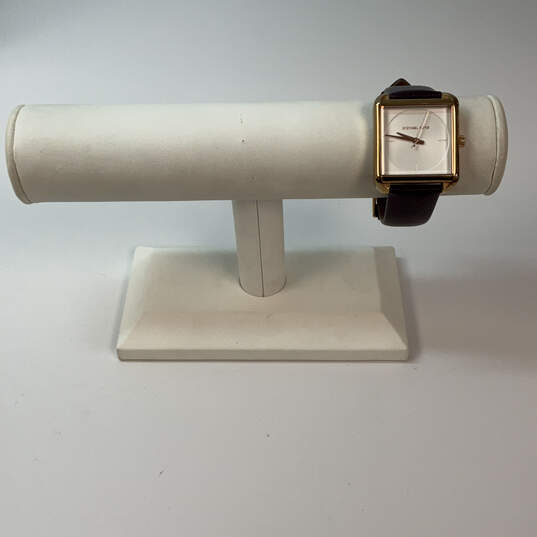 Designer Michael Kors MK-2585 Silver-Tone Square Dial Analog Wristwatch image number 1
