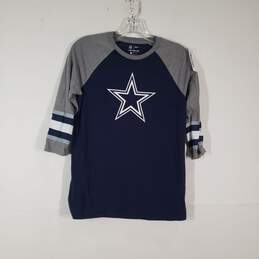 Womens Dallas Cowboys Crew Neck 3/4 Sleeve NFL Pullover T-Shirt Size Medium