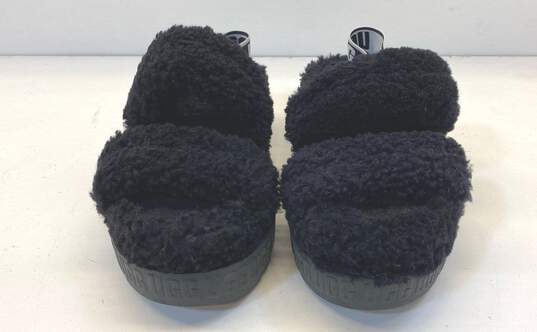 UGG Shearling Fluffita Slingback Sandals Black 9 image number 3