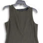 Womens Black Tan Round Neck Sleeveless Back Zip Sheath Dress Size 8 image number 3