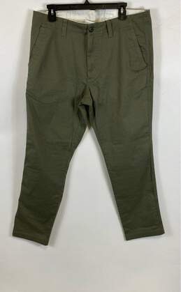 NWT Calvin Klein Mens Green Straight Leg Slash Pocket Chino Pants Size Medium