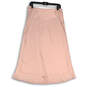 Womens Pink Flat Front Pull-On Midi A-Line Skirt Size Large image number 1