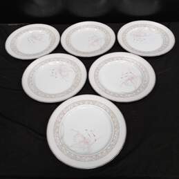 6PC Lenox Bouquet Collection Pink Lily Pattern Dinner Plate Bundle