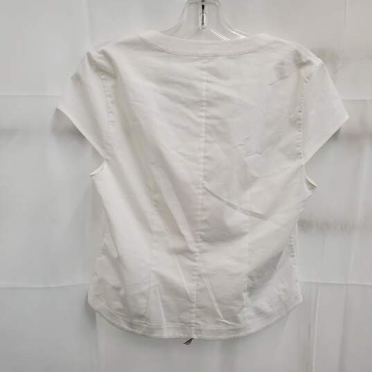 Elie Tahari Women's White Poplin Corset Shirt Size Small NWT image number 2