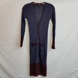 Rag + Bone stretch wool knit long colorblock duster cardigan XXS