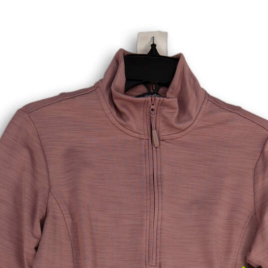 NWT Womens Pink Mock Neck Long Sleeve 1/4 Zip Activewear Jacket Size M image number 3