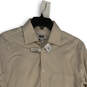 NWT Mens Beige Collared Long Sleeve Chest Pocket Dress Shirt Size 15 32/33 image number 3