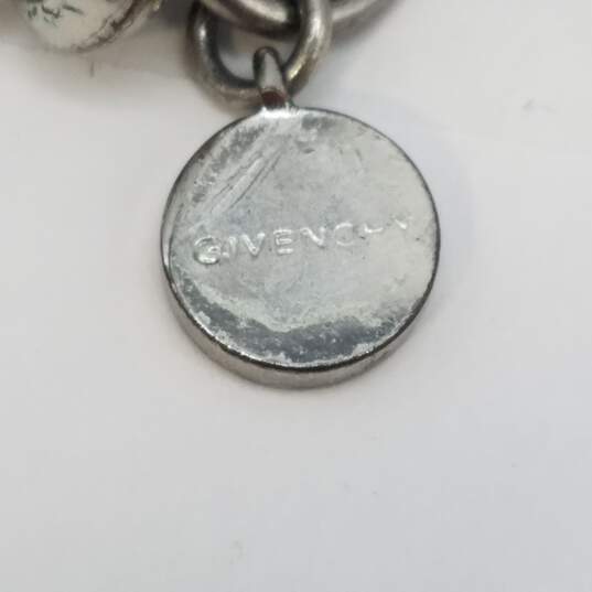 Givenchy Silver Tone Faux Pearl & Crystal Braided Bead 28.5 Chain Necklace Damage  97.6g image number 6