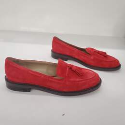 Ann Taylor Jubilee Red Suede Loafers Women's Size 7.5M alternative image