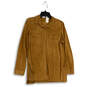NWT Mens Tan Collared Long Sleeve Side Slit Button-Up Shirt Size Medium image number 1