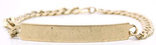 18K Yellow Gold Name Plate Bar Chain Bracelet 6.3g image number 2