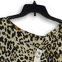 NWT Womens Black White Cheetah Print Off The Shoulder Blouse Top Size XS image number 3