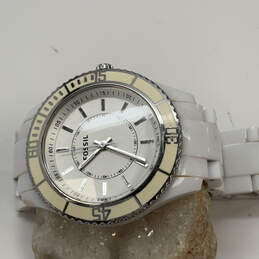 Designer Fossil ES-2442 Stainless Steel white Round Dial Analog Wristwatch