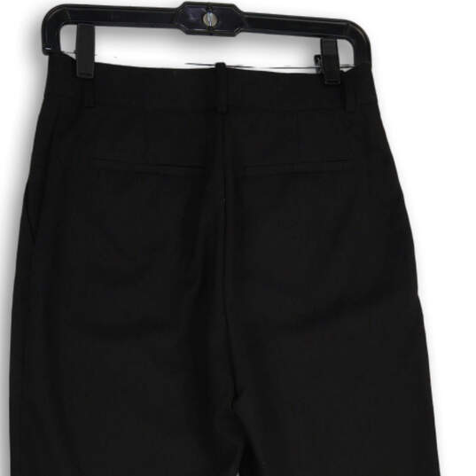 NWT Womens Black Flat Front Slash Pocket Straight Leg Dress Pants Size 4 image number 4