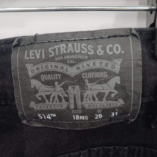 Levi's 514 Black Straight Jeans Men's Size 29x31 image number 3