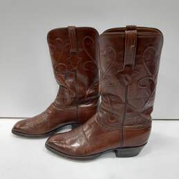 Men's Lucchese handmade Brown Cowboy Boots Size 8.5 alternative image