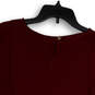 Womens Red Short Sleeve Round Neck Modern Pullover Blouse Top Size Small image number 4