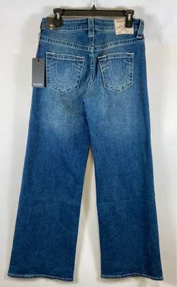 NWT True Religion Womens Blue Pockets Mid-Rise Straight Jeans Size 28 alternative image