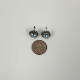 Designer Brighton Silver-Tone Blue Crystal Cut Stone Stud Earrings alternative image