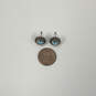 Designer Brighton Silver-Tone Blue Crystal Cut Stone Stud Earrings image number 2