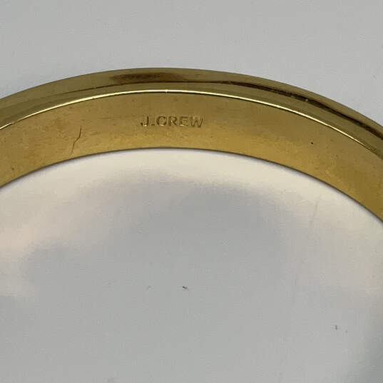 Designer J. Crew Gold-Tone Round Shape Hinged Fashionable Bangle Bracelet image number 4